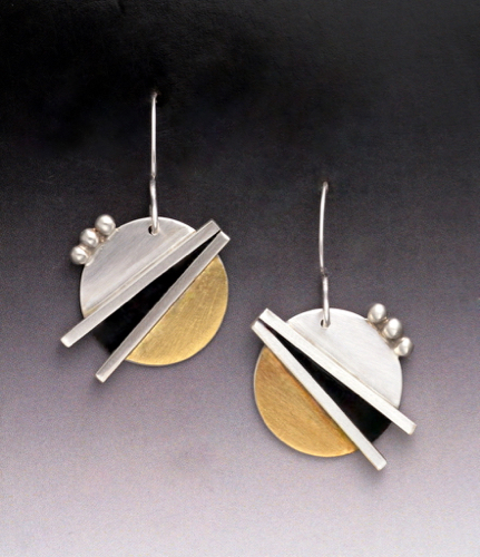 MB-E434 Earrings Particle Tracks $390 at Hunter Wolff Gallery